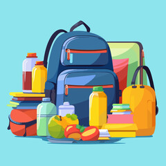 Backpacks, lunchboxes, water bottles, and other essential items for returning to school