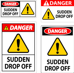 Naklejka premium Danger Sign Sudden Drop Off