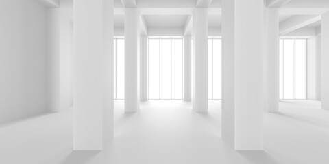 Empty Room. Abstract Futuristic Interior