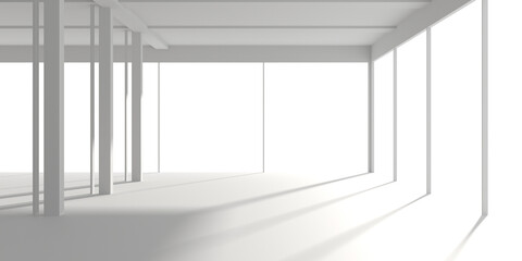 White Abstract Modern Architecture Interior Background