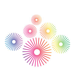 Spectrum line circle fireworks,