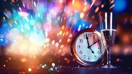 Fototapeta na wymiar Celebrating New Year background, New Year's Eve countdown concept illustration