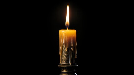 candle burns in the dark.