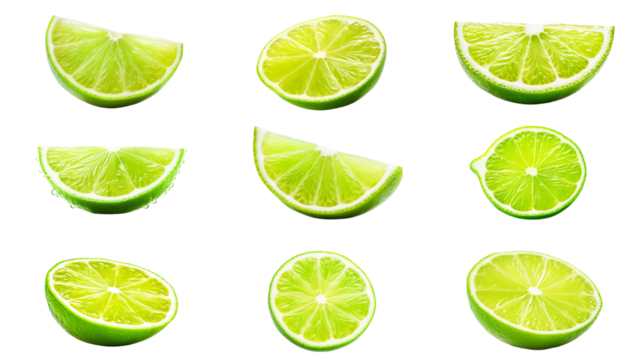 Collection of PNG. Slice of lime isolated on a transparent background.