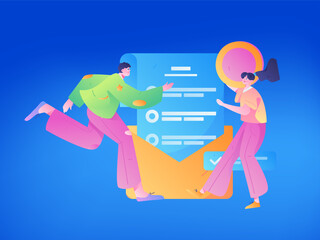 Buy insurance for car flat character vector concept operation illustration
