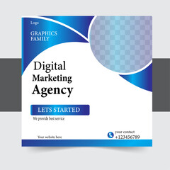 Business Social Media Post Design Web Banner Template  Square Cover Layout. 