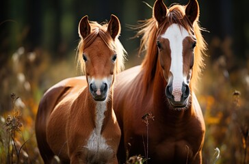 portrait of a horse in autumn