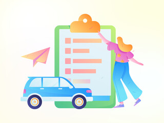 Buy insurance for car flat character vector concept operation illustration
