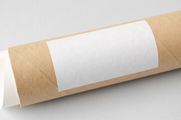 Cardboard mailing, shipping tube mockup.