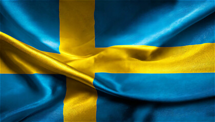 Sweden Silky Waving Flag Generative AI