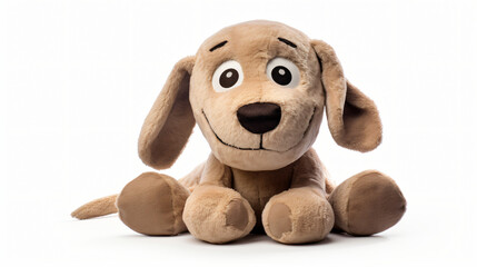 Front view close up of dog soft toy