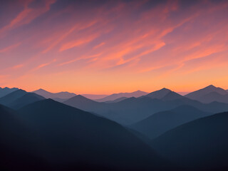 beautiful sunset in the mountains.