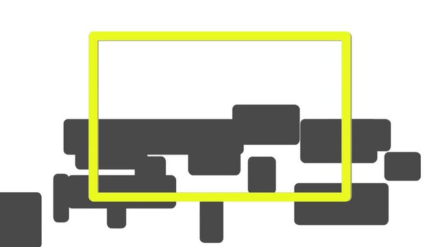 Geometric formations flicker under the frozen yellow frame. Art for insert logo or text.