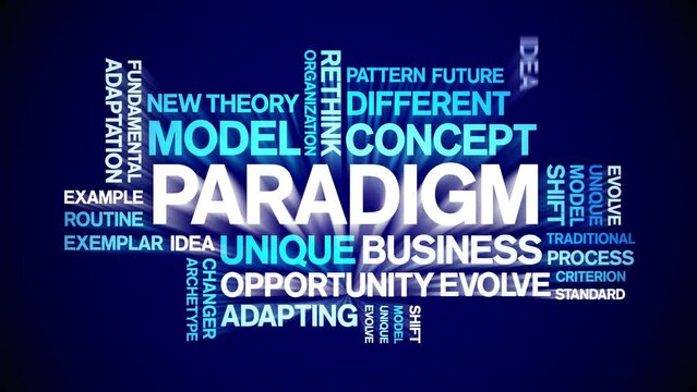 Paradigm animated word cloud;text design animation tag kinetic typography seamless loop.