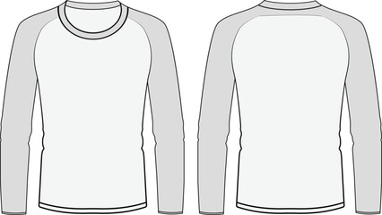 Blank white long sleeve t-shirt  template vector design and t-shirt mock-up design
