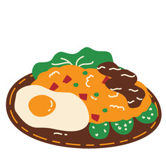Indonesian Food Nasi Goreng Vector 
