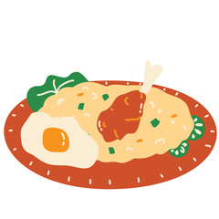 Indonesian Food Nasi Goreng Vector 