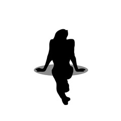 Girl sitting silhouette stock vector illustration