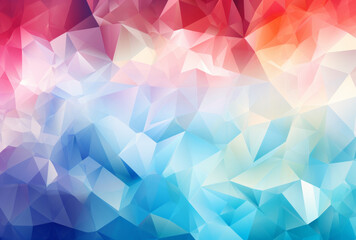 Obraz premium a vibrant, abstract geometric background consisting of a myriad of polygons in varying shades of blue, pink, and red, creating a visually appealing gradient effect