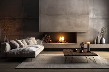 living room with fireplace