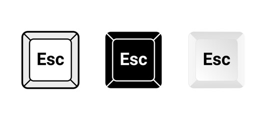 Esc button key vector icon. Escape keyboard logo computer cartoon illustration sign. Esc design technology key design symbol.