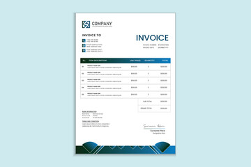 Naklejka premium Creative professional invoice design for corporate business 