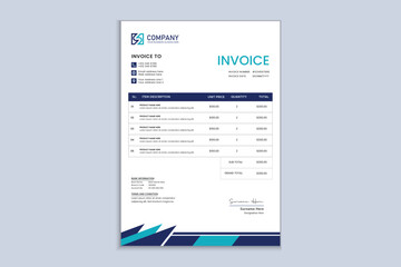Naklejka premium Creative professional invoice design for corporate business 