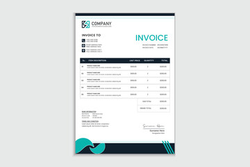 Creative professional invoice design for corporate business 
