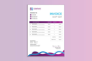 Creative professional invoice design for corporate business 