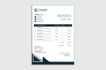 Creative professional invoice design for corporate business 