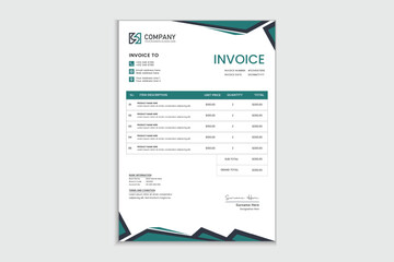 Creative professional invoice design for corporate business 