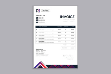 Creative professional invoice design for corporate business 