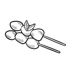 Indonesian Food Hand Drawn Satay 