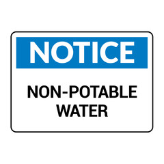Non potable water sign. Drinkable faucet forbidden unsafe water symbol