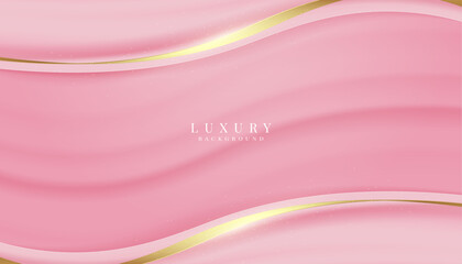 Luxurious pink background with sparkling gold and glitter. modern elegant abstract background
