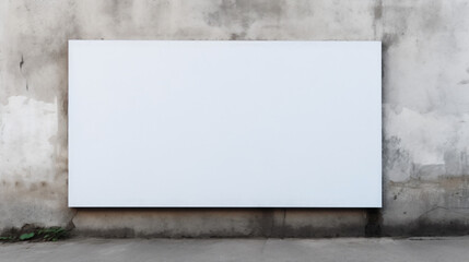 White poster on concrete wall. or blank paper labels