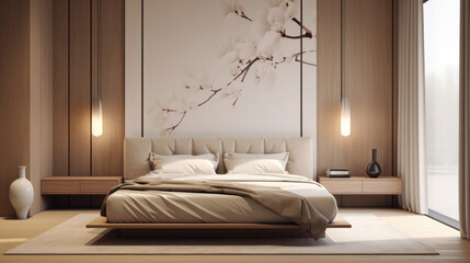 Bedroom Beige interior design for inspiration and ideas. Sakura