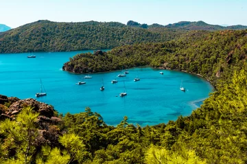 Tuinposter Datca. Mugla, Turkey. Beautiful bay view with forest. © resul