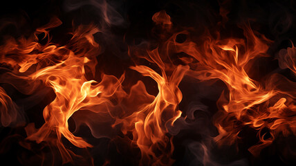 flames on black background