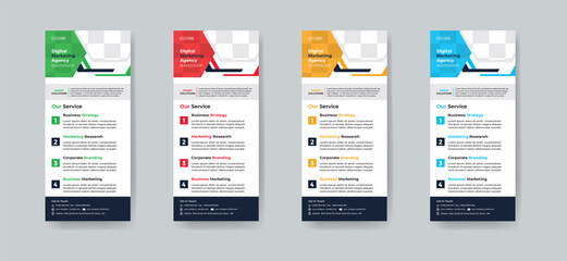 Modern creative corporate business dl flyer or rack card layout concept background flyer brochure cover template for grow up your business to the next level