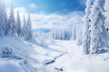 Obraz premium snow covered trees in winter