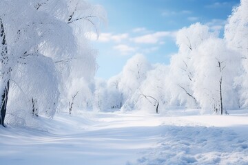 winter landscape with trees and snow