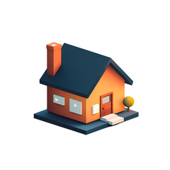 Simple house illustration, material, icon, vector, decorative design element, transparent background, app icon