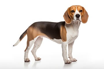 Beagle cute dog isolated on white background