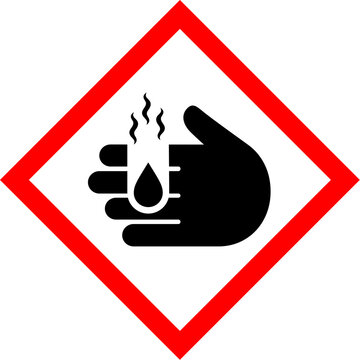 Corrosive acid hazard sign