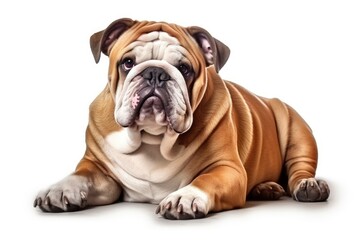 Obraz premium Bulldog cute dog isolated on white background