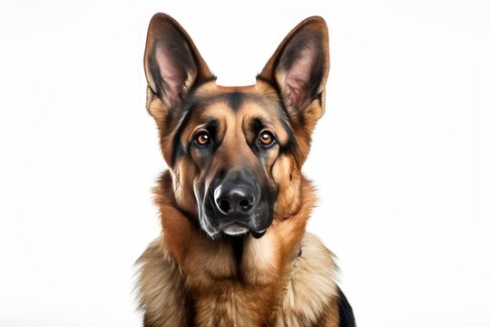 German Shepherd cute dog isolated on white background