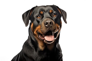 Rottweiler cute dog isolated on white background
