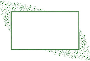 Green Square rectangular frame with Green Sparkling Stars 17