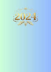 Naklejka premium 2024 happy new year, generative AI